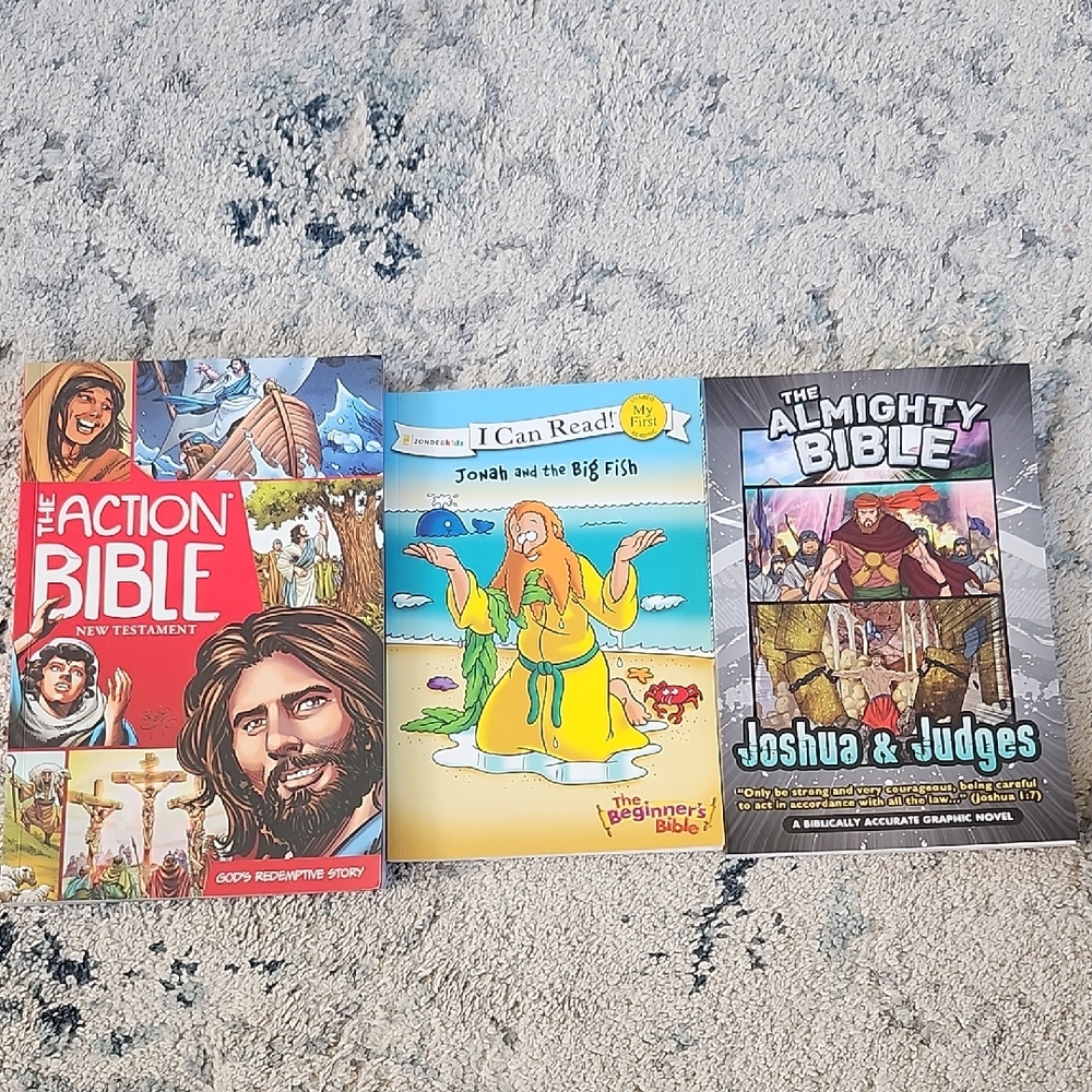 Set of Three Illustrated Bible Books